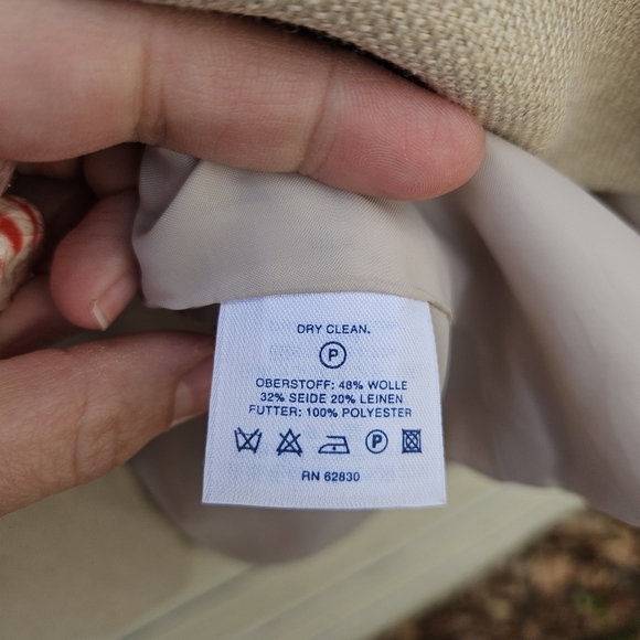 Lands' End beige wool silk linen blend blazer size 18 - Picture 4 of 5